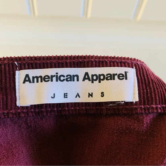 American Apparel Maroon Corduroy Twirl Circle Cotton Skater Mini Skirt | Medium - Picture 6 of 7